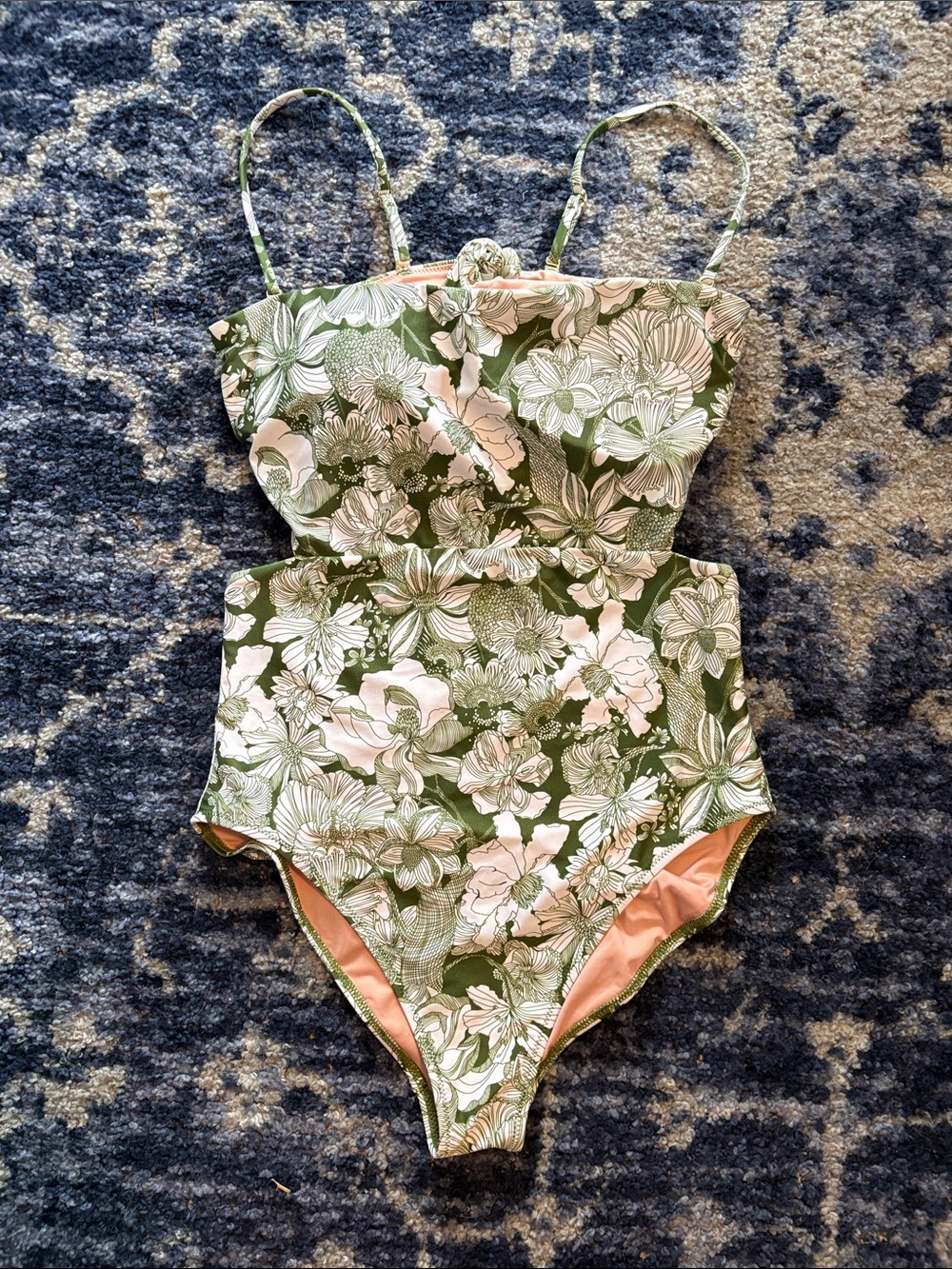J.Crew Liberty of London Printed Onepiece Size 10 Green/White